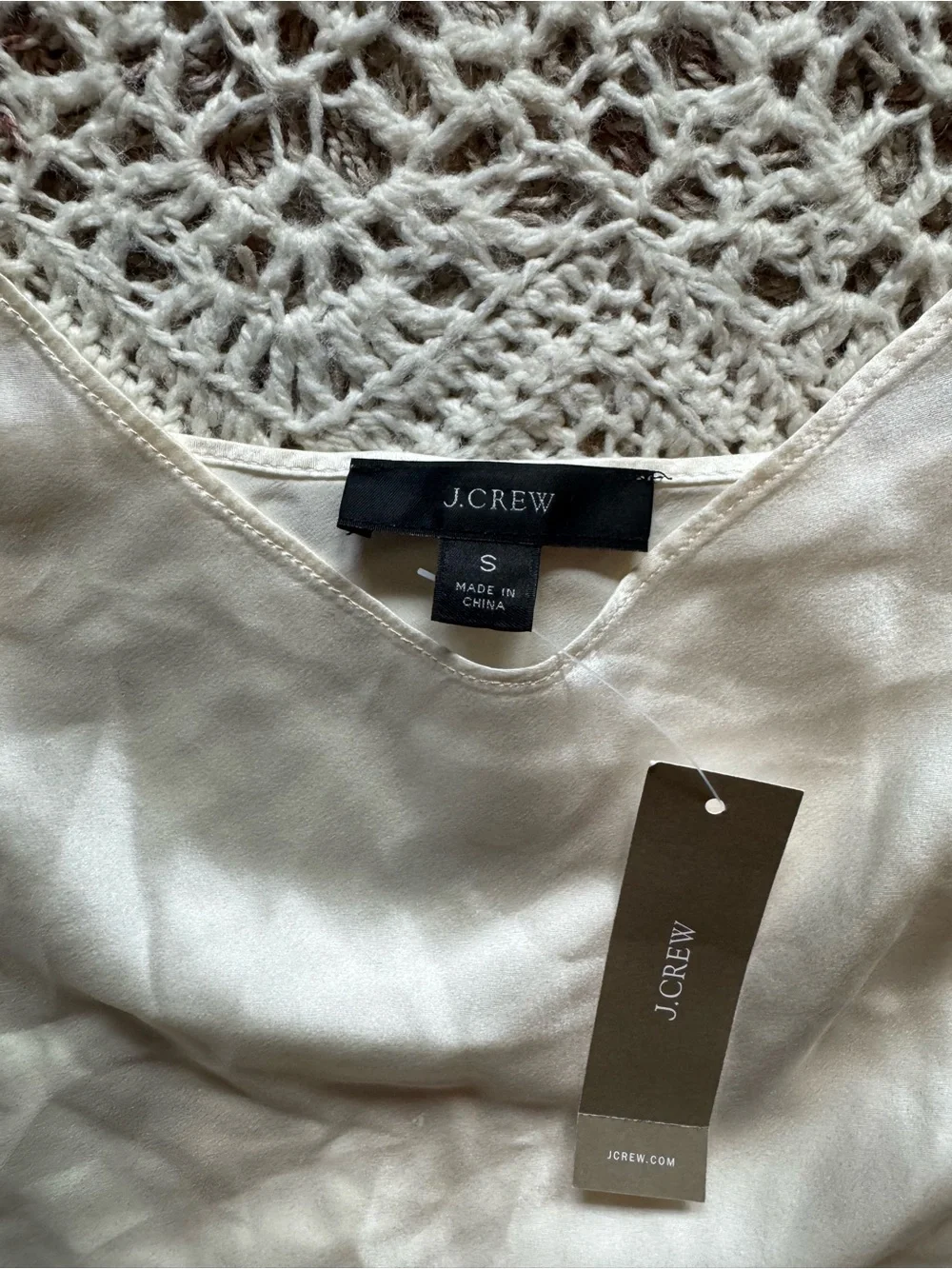 J. Crew Ivory Satin Camisole